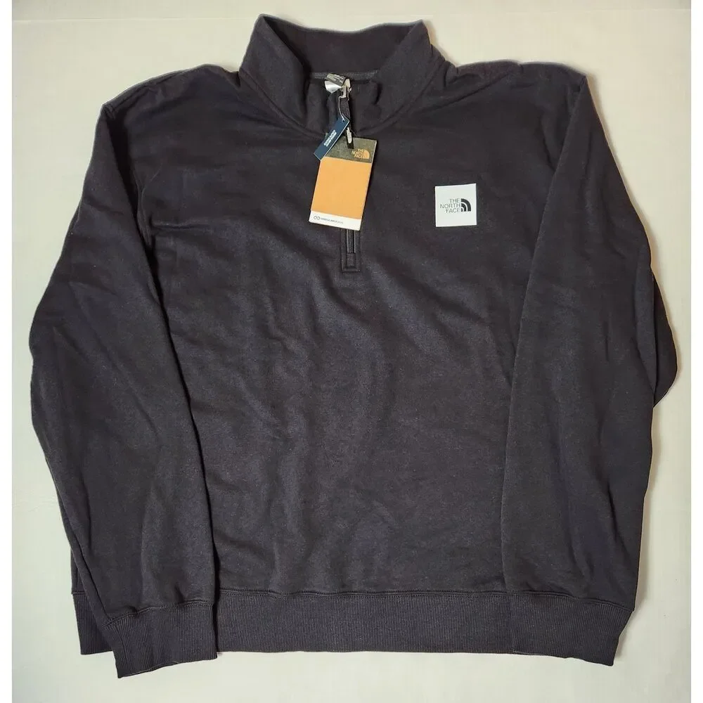 The North Face Mens Box Half Dome 1/4 Zip Pullover Sweatshirt XXL Black